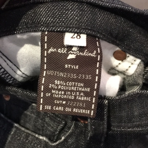 7 For All Mankind Faded Black LONG Jeans size 28 - Picture 7 of 8